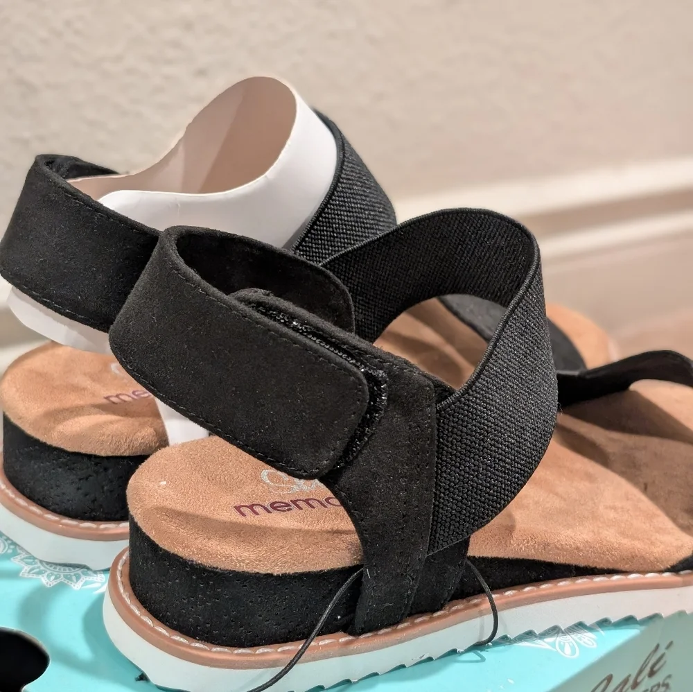 Skechers Women's Black Sandals with Tan Sole